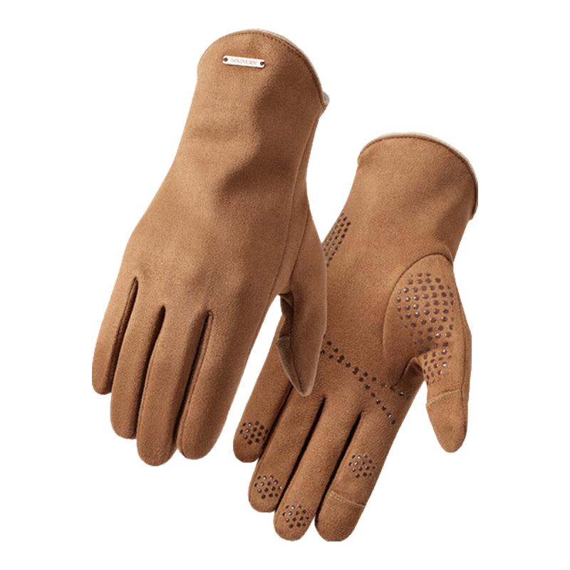 GOLOVEJOY 冬季保暖防寒麂皮绒手套男士户外骑行加绒加厚防滑耐用触屏套 DY45;