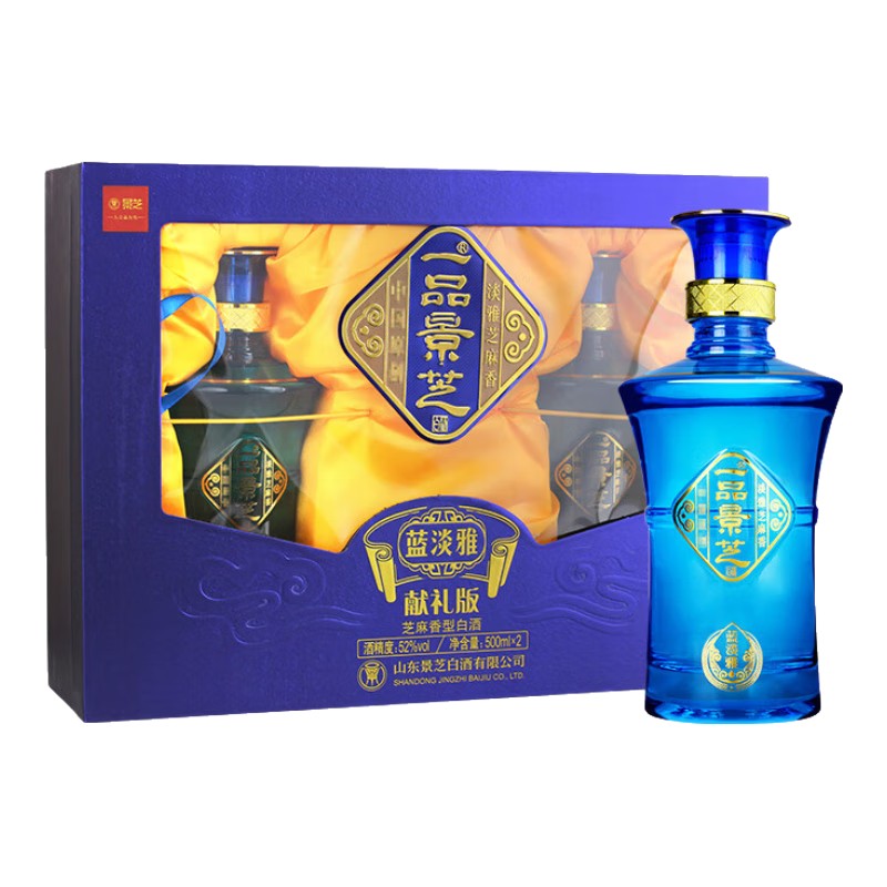 puls会员：景芝 一品景芝蓝淡雅 芝麻香52度 500mL*2瓶 152.01元（需领券）