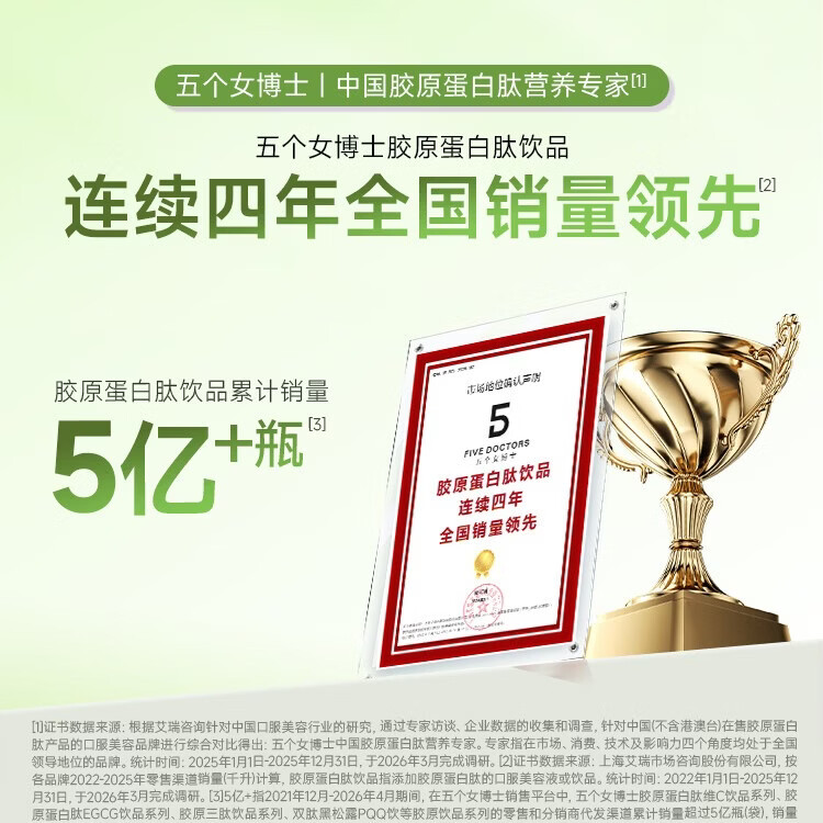 FIVEDOCTORS 五个女博士小分子胶原蛋白肽饮品50ml*14支清新凤梨味 104.6元 - 线报酷