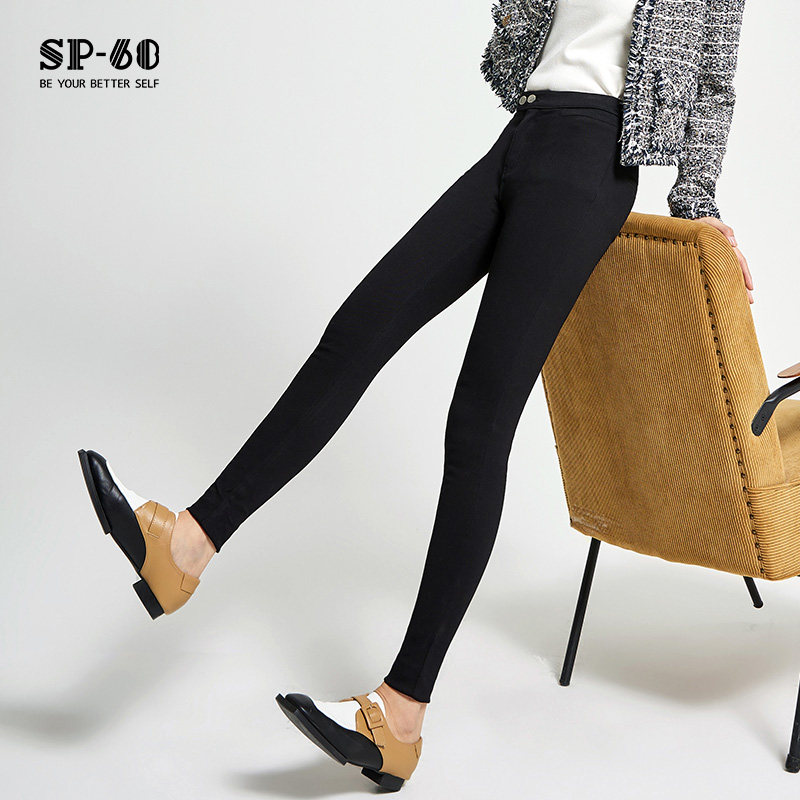 SP-68 sp68九分魔术裤加绒女士打底裤修身高腰黑色保暖显瘦长裤 117.54元（需