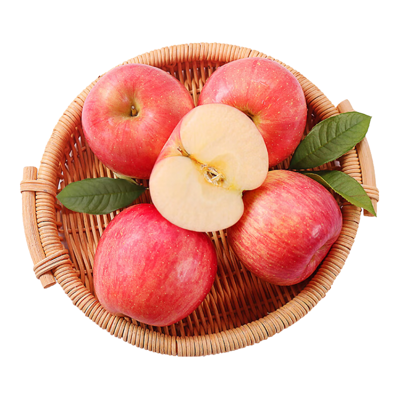 京鲜生烟台红富士苹果12个礼盒净重2.6kg起单果190-240g 19.97元