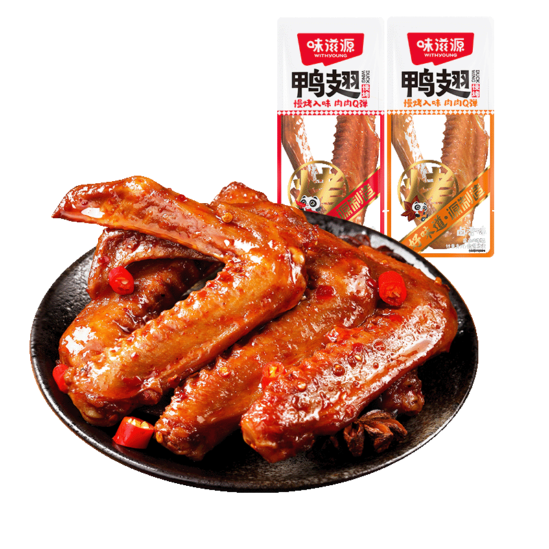 plus：味滋源 鸭翅30g*15袋 卤鸭货 开袋即食 15.6元（需领券）