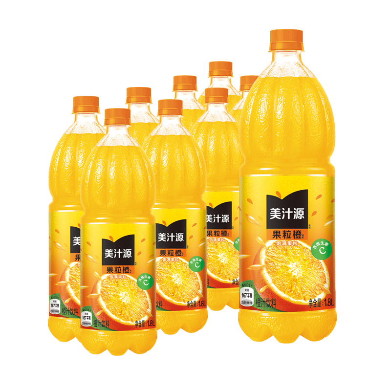 Coca-Cola 可口可乐 美汁源 Minute Maid 果粒橙果汁饮料 1.8L*8瓶 77.9元