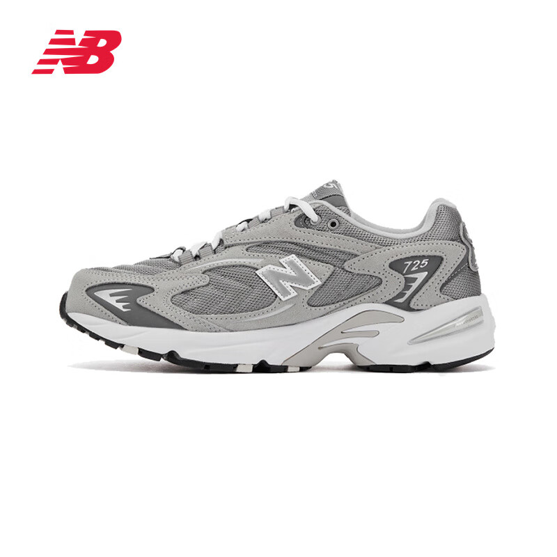 再降价，plus:NEW BALANCE NB 725系列男鞋减震防滑复古元祖灰情侣休闲运动跑步