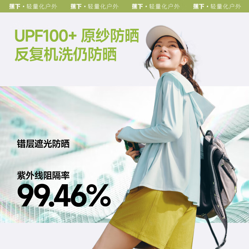 蕉下 防晒衣女防晒服外套舒适速干透气防紫外线UPF50+撞色时尚日常户外 2021胡笛防晒服(浅藤紫-香芋紫)S 99.2元(需用券)