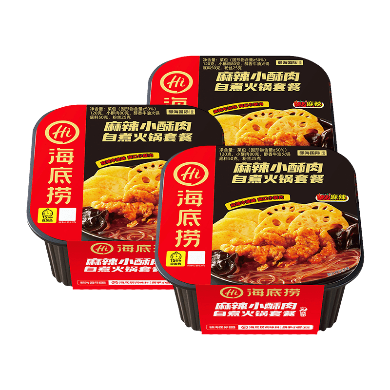 puls会员：海底捞 自热火锅 麻辣小酥肉*3盒 35.48元（需领券）