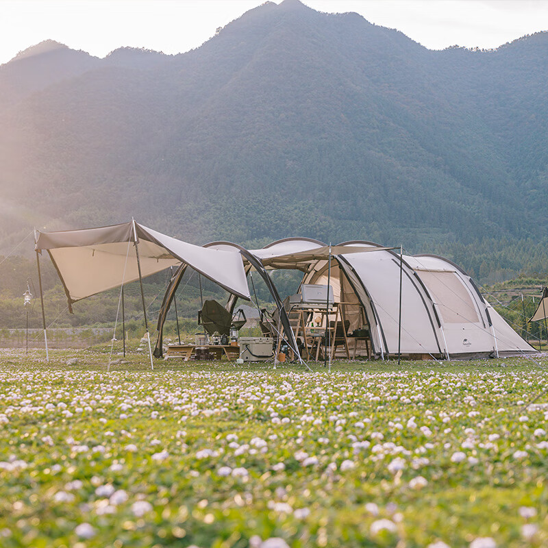 Naturehike 挪客云舟四杆大隧道帐篷两室一厅防风防雨防晒多人大前厅露营野