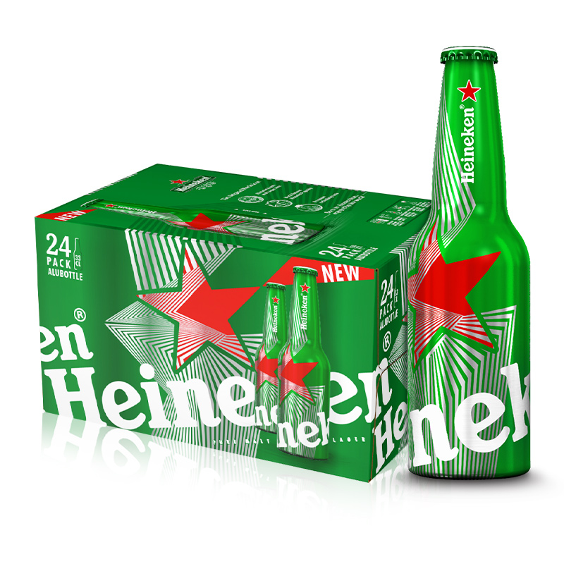 Heineken 喜力 荷兰进口喜力啤酒paco铝瓶330ml*24瓶全麦酿造 139元