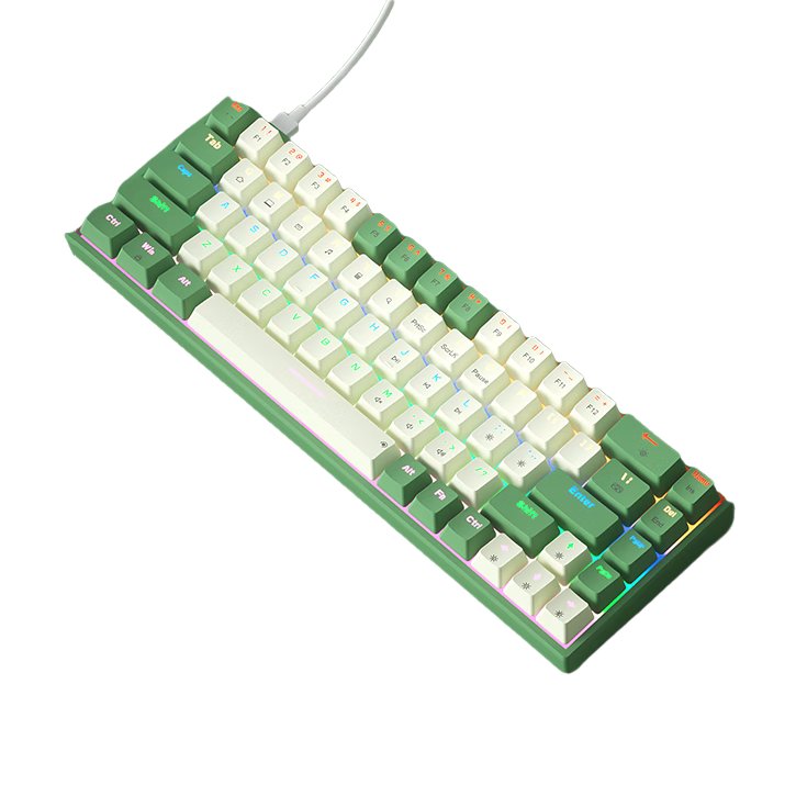 B.O.W 航世 G88U 68键 有线机械键盘 白绿 茶轴 混光 88元