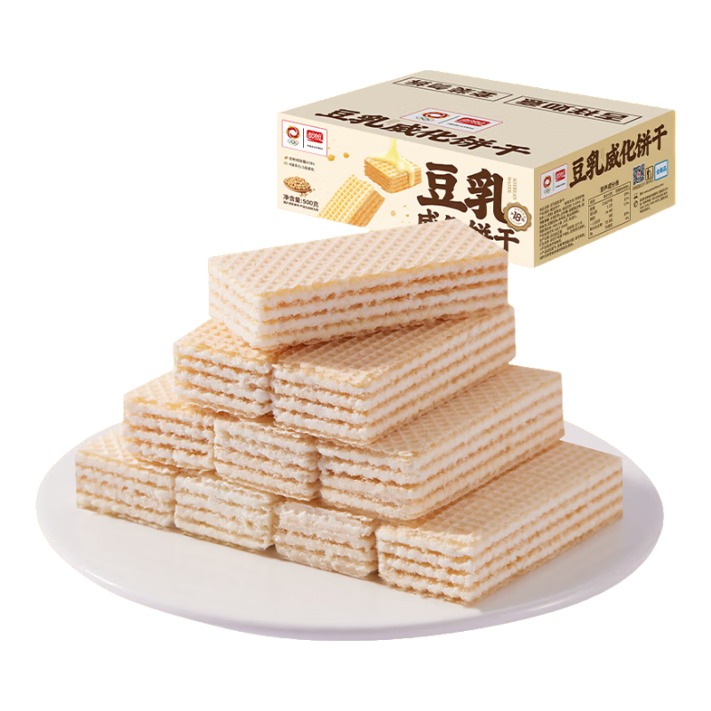 盼盼 豆乳味威化饼干 500g/箱 6.58元（需用券）
