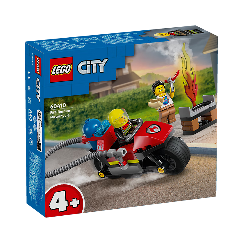 LEGO 乐高 积木拼装城市系列60410 消防摩托车4岁+男孩儿童玩具儿童节 59.4元