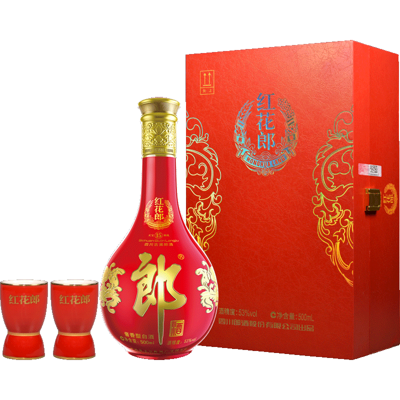 LANGJIU/郎酒 红花郎酒 红十 53° 酱香型 500ml 1瓶 374元