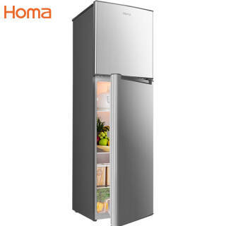 奥马(Homa) 170升 双门小冰箱 小型家用租房办公节能宿舍二人用电冰箱双开门 PS6环保内胆 银色 BCD-170K 769元