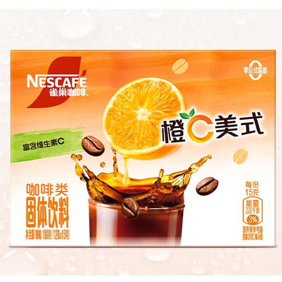 Nestlé 雀巢 橙C美式速溶咖啡粉 12条*15g 23.9元