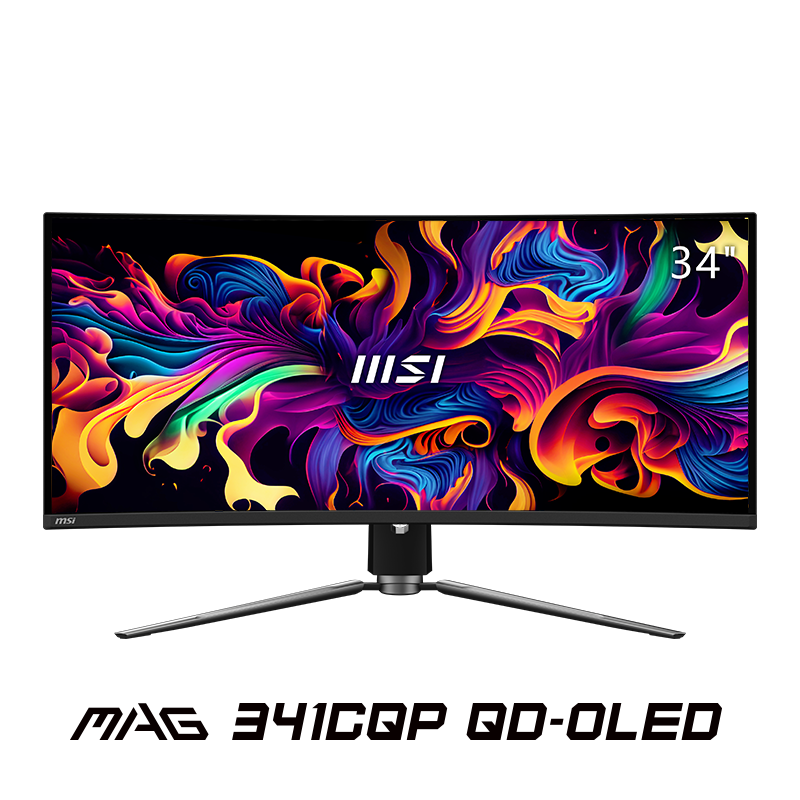 MSI 微星 34英寸 准4K 量子点 OLED 曲面屏 175Hz 0.03ms(GTG) 10Bit 游戏电竞显示器 MAG