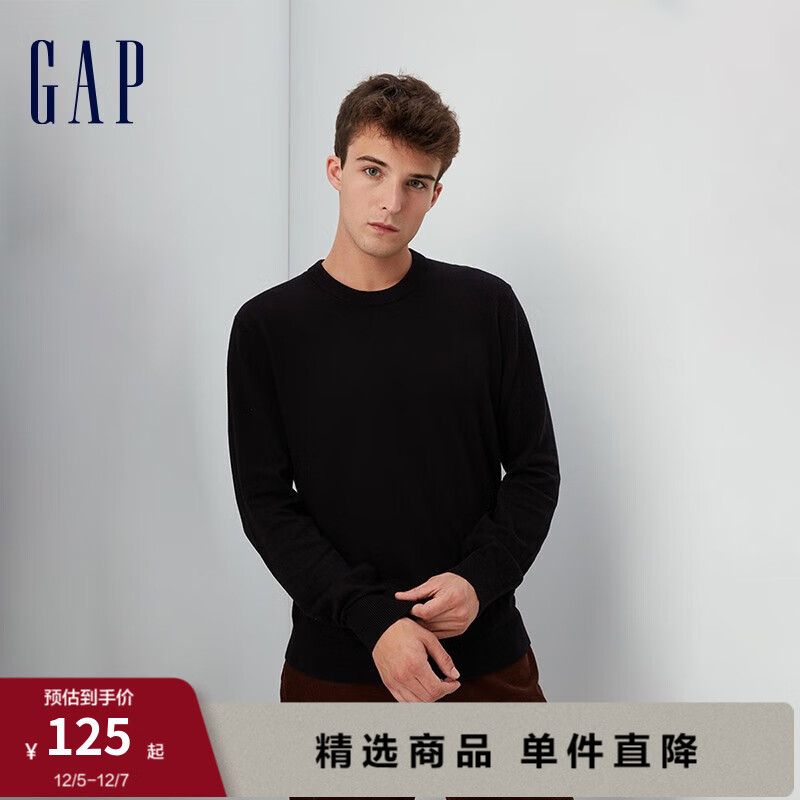 Gap 盖璞 男士纯棉圆领长袖针织衫 737297 99元（需用券）