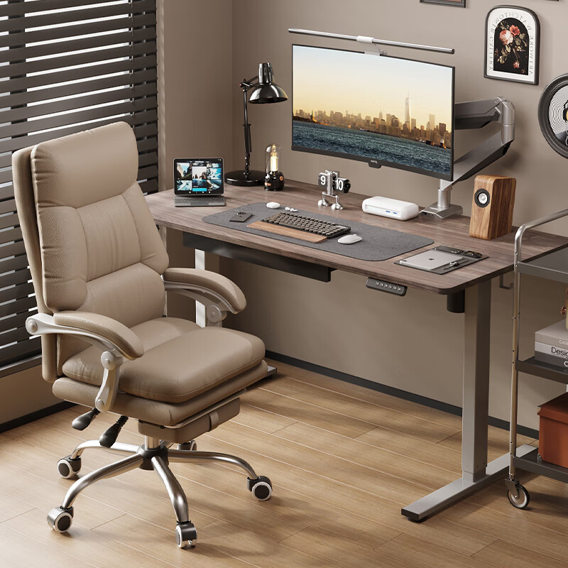 乐歌 E2 升降电脑桌 灰胡桃木色+银灰 1.4m 直形款 724.33元（需用券）