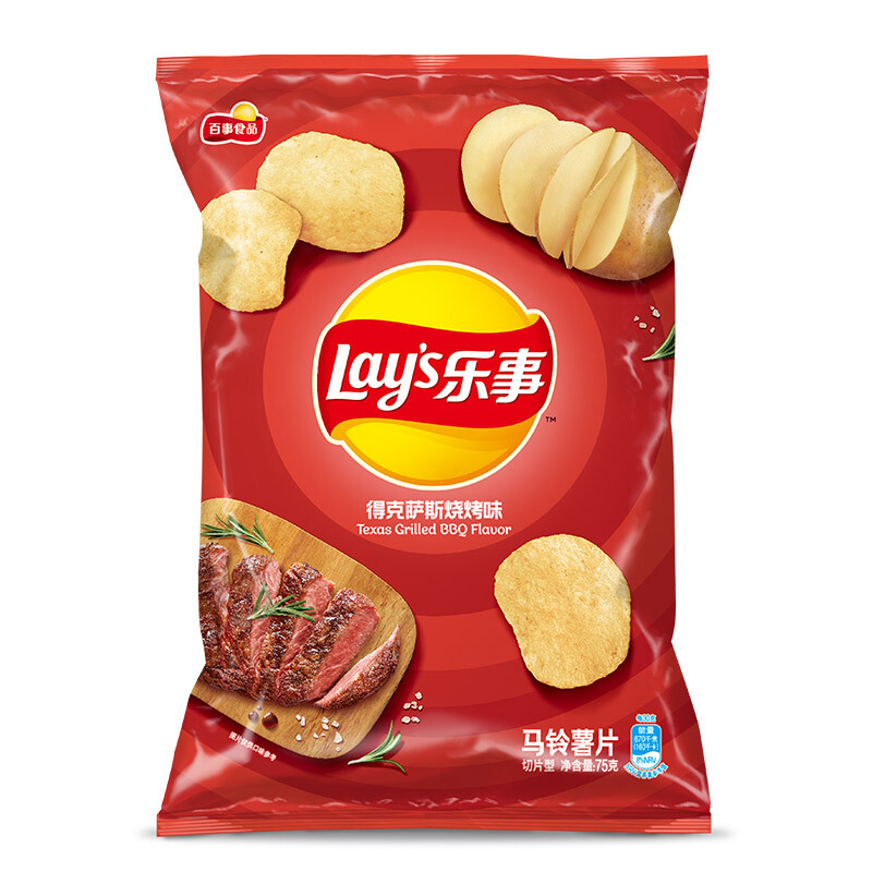 Lay's 乐事 马铃薯片 德克萨斯烧烤味 75g 3.32元（需买2件，需用券）