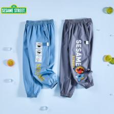 Sesame Street 芝麻街 2024夏季新款 儿童卡通薄款速干透气防蚊裤2条装 19.9元包