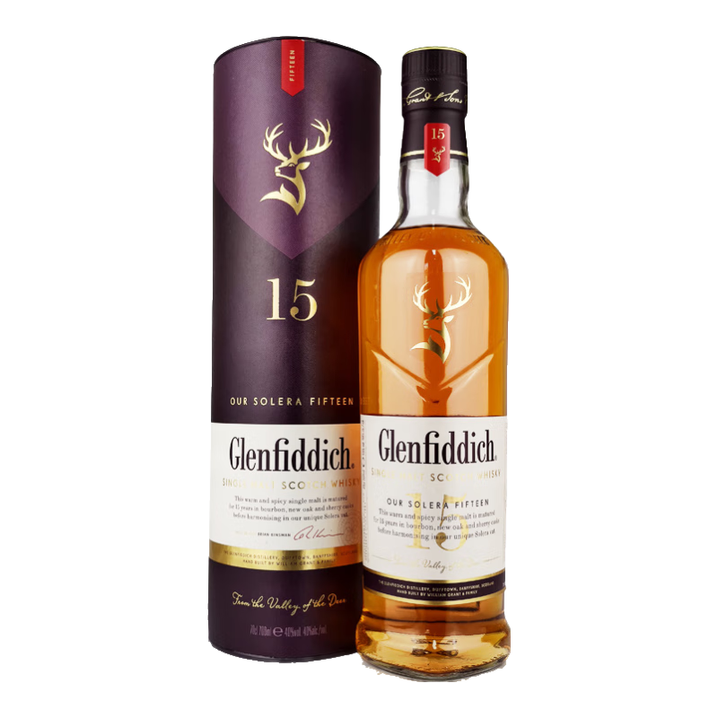 百亿补贴、PLUS会员：格兰菲迪 Glenfiddich 15年 单一麦芽威士忌 700ml 进口洋酒 