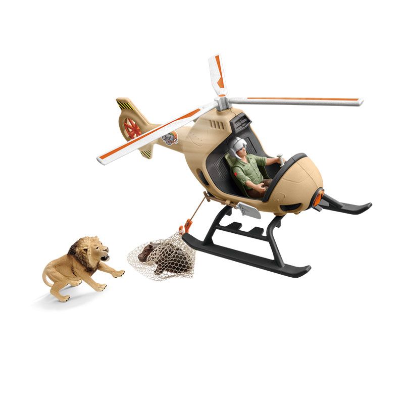 Schleich 思乐 仿真动物模型飞机狮子河马玩具动物救援直升机42476 216元（需用