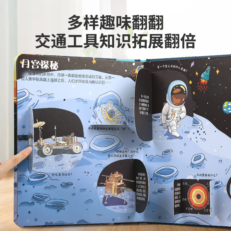 小小科学家翻翻书揭秘系列太空3d立体书3-6岁儿童幼儿园趣味百科故事绘本