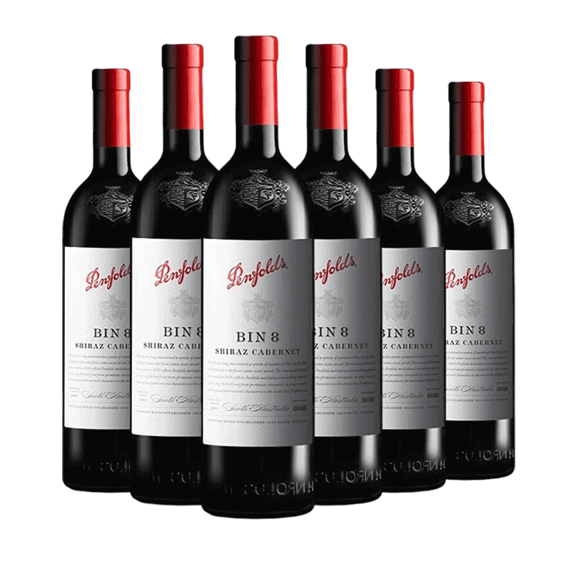 京东百亿补贴：Penfolds 奔富 BIN8 设拉子赤霞珠干红葡萄酒 750ml*6支木塞 1077.12