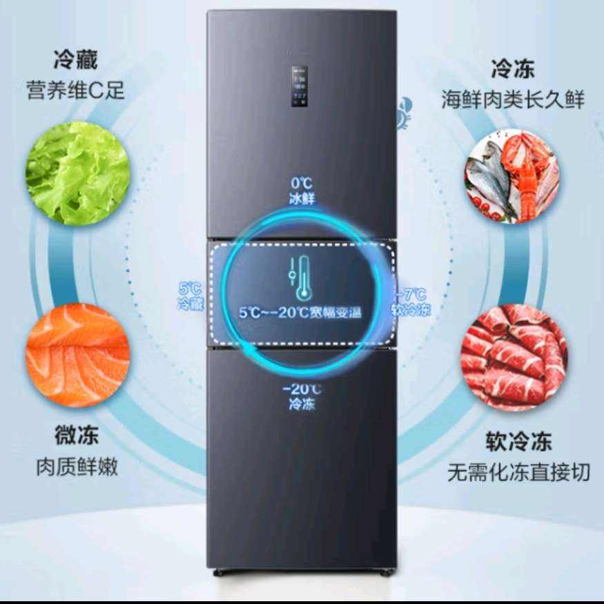 京东百亿补贴、plus会员：海信（Hisense）三开门冰箱小型 家用电冰箱 无霜冰