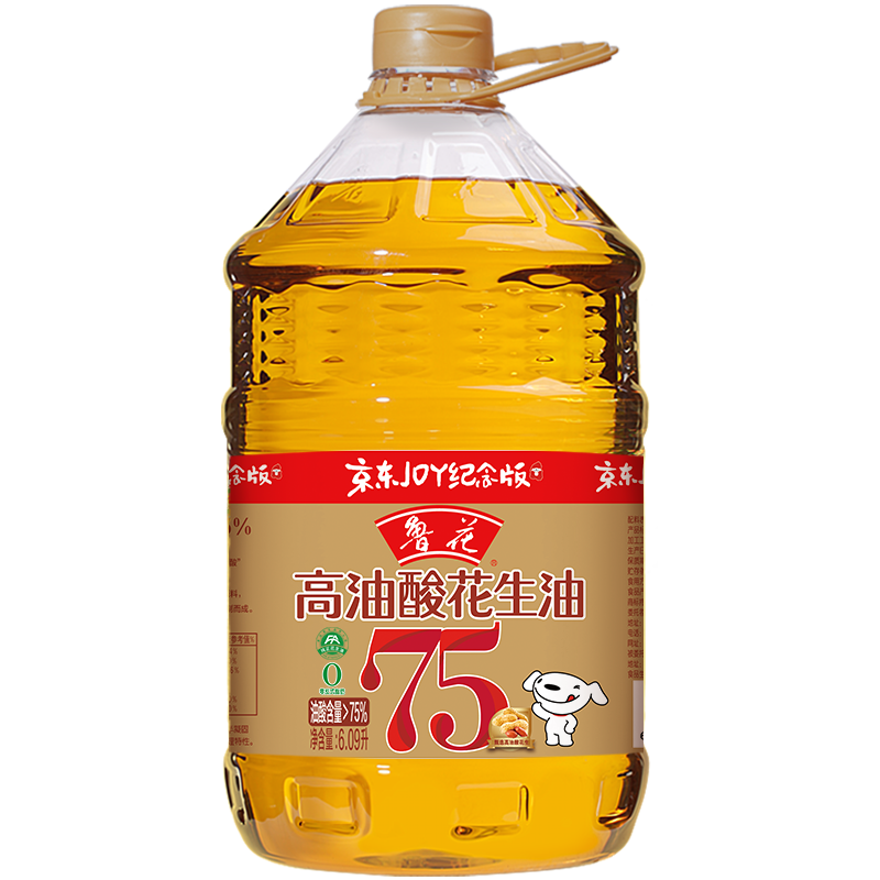 京东百亿补贴：鲁花 食用油 5S压榨 高油酸花生油6.09L 189.9元