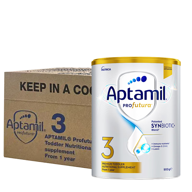 预售：爱他美（Aptamil）澳洲白金版 奶粉 3段(12-36个月) 900g 3罐 597元+54.3元税