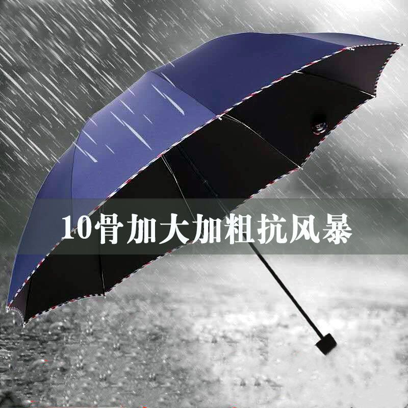 大雨伞大号双人晴雨两用男生折叠遮阳伞女学生黑胶防紫外线防晒伞 25.8元