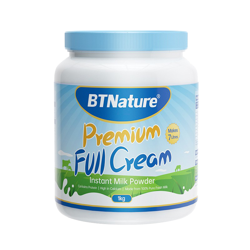 BTNature 蓝胖子全脂奶粉 1kg*2件 159.96元，折79.98元/件（需用券）