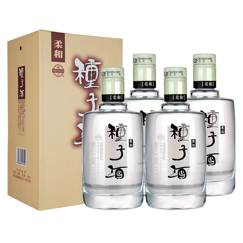 金种子 柔和种子酒 浓香型白酒 40度 460mL 4瓶 整箱装 188.26元（需用券）