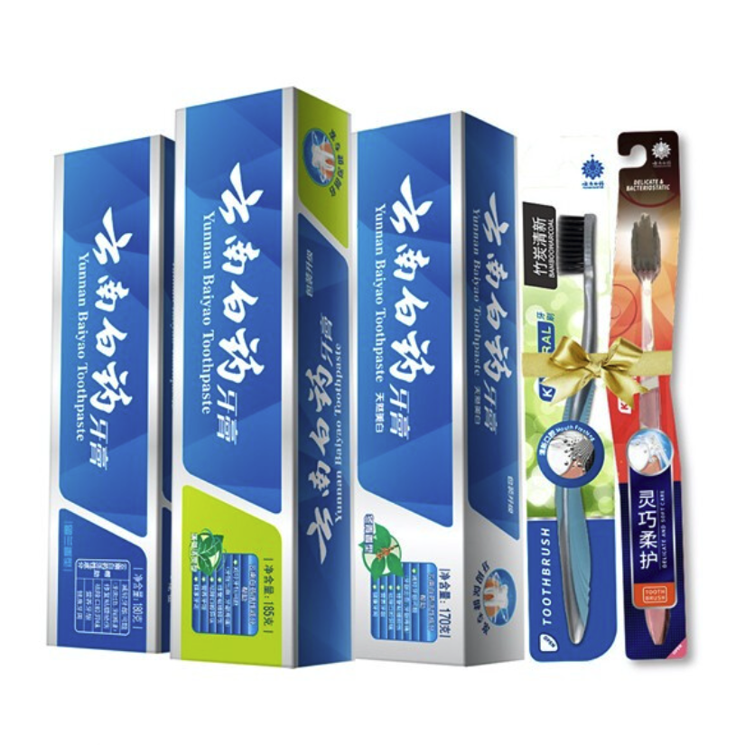 国家补贴、PLUS会员：云南白药 牙膏口腔护理经典套装 护龈亮白祛渍 清新口