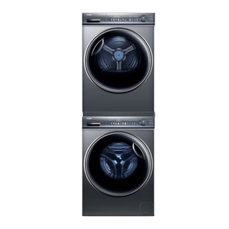 Haier 海尔 晶彩洗烘套装 家用洗烘组合全自动10KG干衣机热泵式洗烘套装 性价
