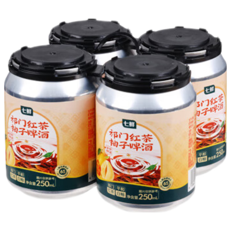 移动端、京东百亿补贴：七鲜 祁门红茶柚子味啤酒250ml*4罐 14.16元