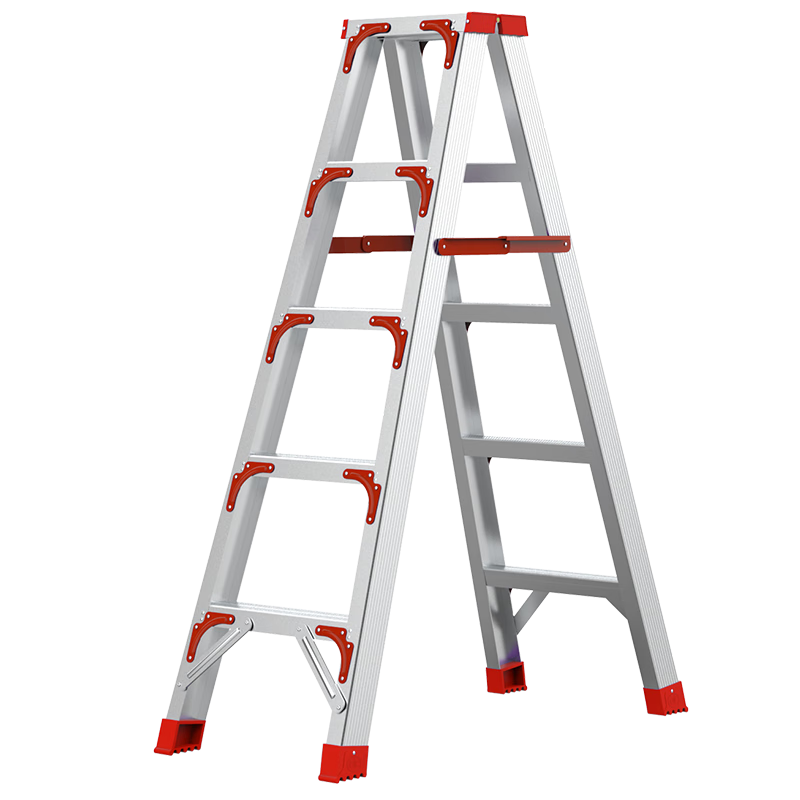 PLUS会员、需首单：创硕 家用梯加厚铝合金人字梯折叠梯子工程梯 【五步梯