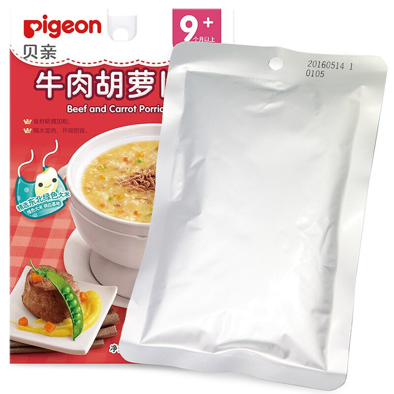 PLUS会员：Pigeon 贝亲 宝宝辅食粥 120g*5 46.75元（需买2件，需用券）