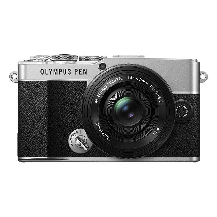 OLYMPUS 奥林巴斯 PEN E-P7 M4/3画幅 微单相机 黑银色 14-42mm F3.5 变焦镜头 单头套