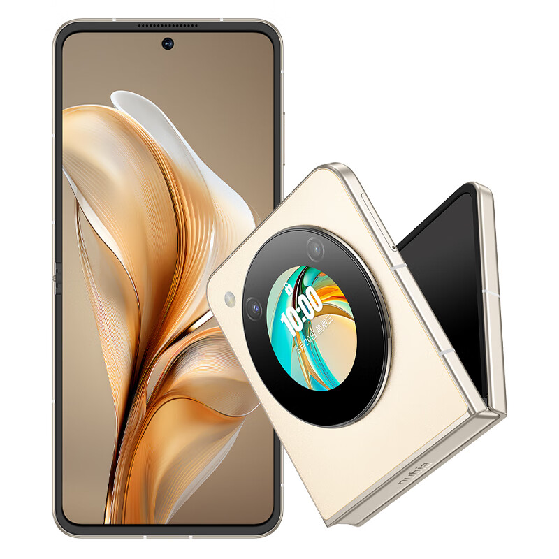 nubia 努比亚 Flip 12GB+512GB 奶茶色 高通骁龙芯片 5000万后置双摄 120Hz屏 2999元