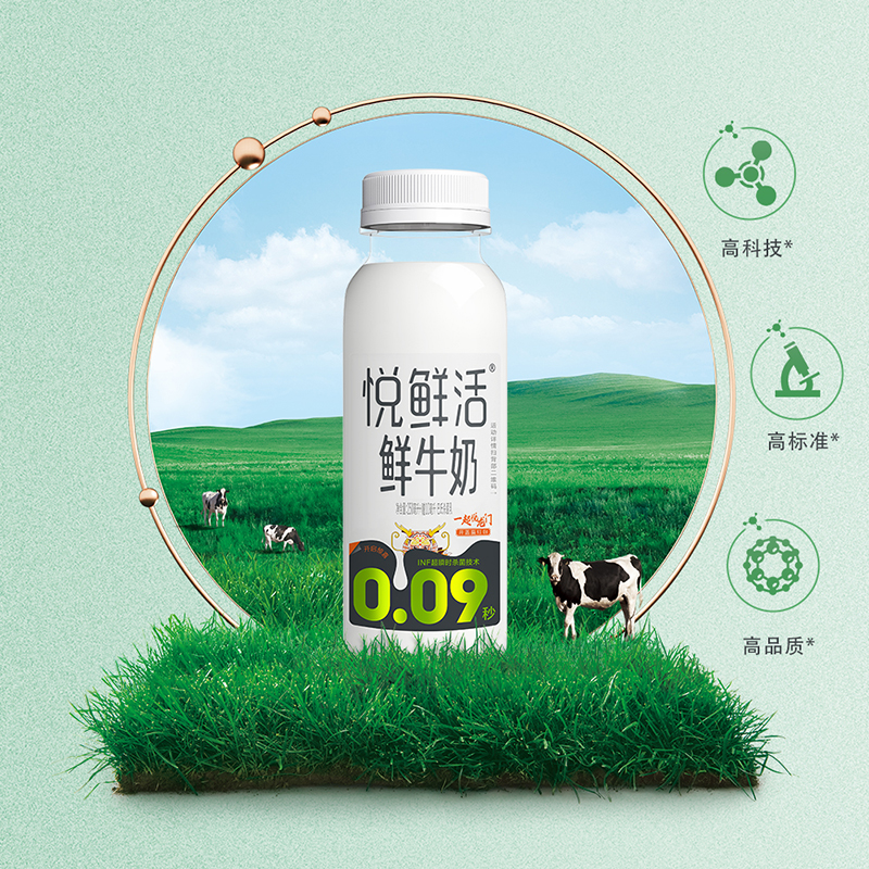 悦鲜活 瓶装鲜牛奶250mL+赠10mL 25元（需用券）