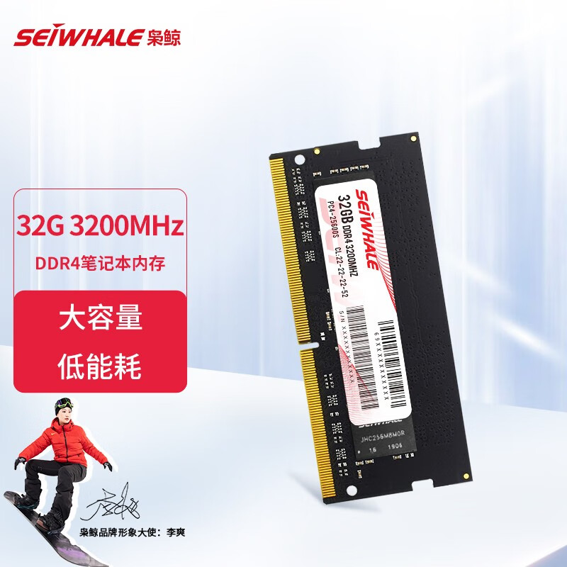 SEIWHALE 枭鲸 DDR4 3200MHz 笔记本内存条 32GB 普条 299元