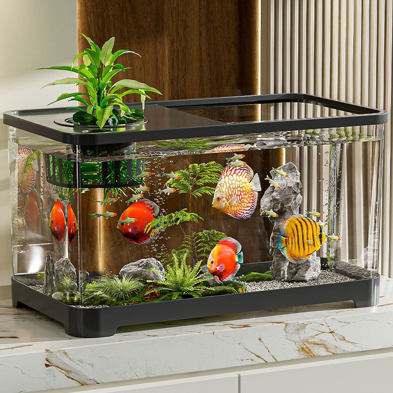 鱼缸水族箱生态桌面金鱼缸透明亚克力客厅客厅小型生态造景桌面缸 21.8元