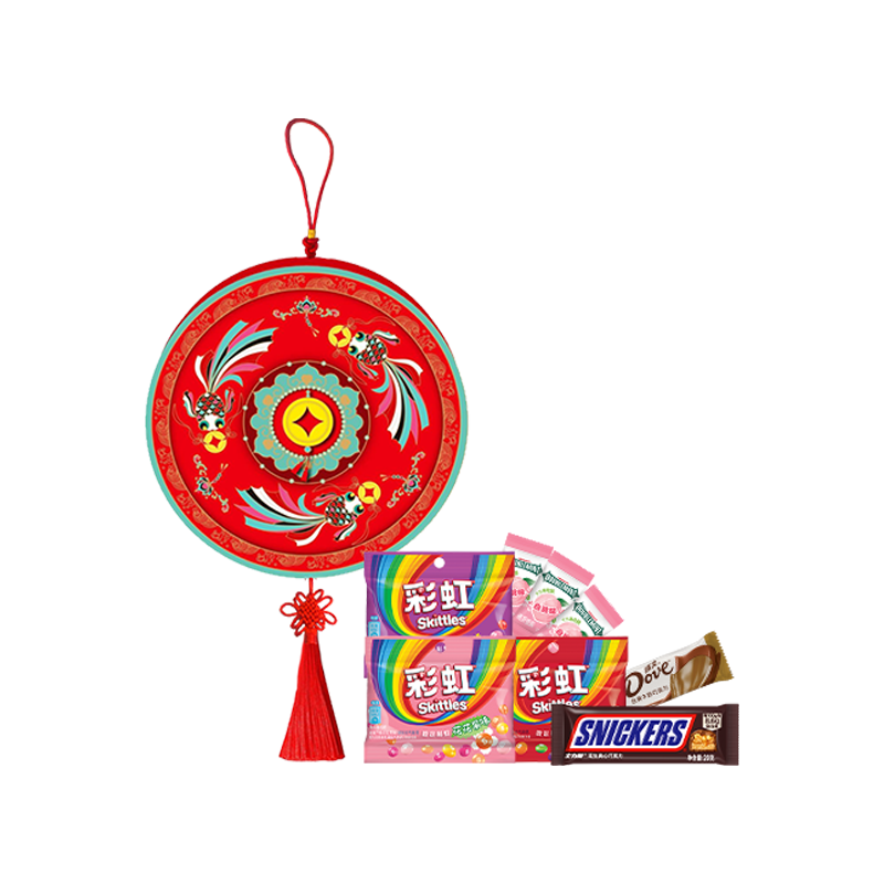 绿箭 x德芙混合糖果巧克力约268g灯笼挂饰年货礼盒 18.9元