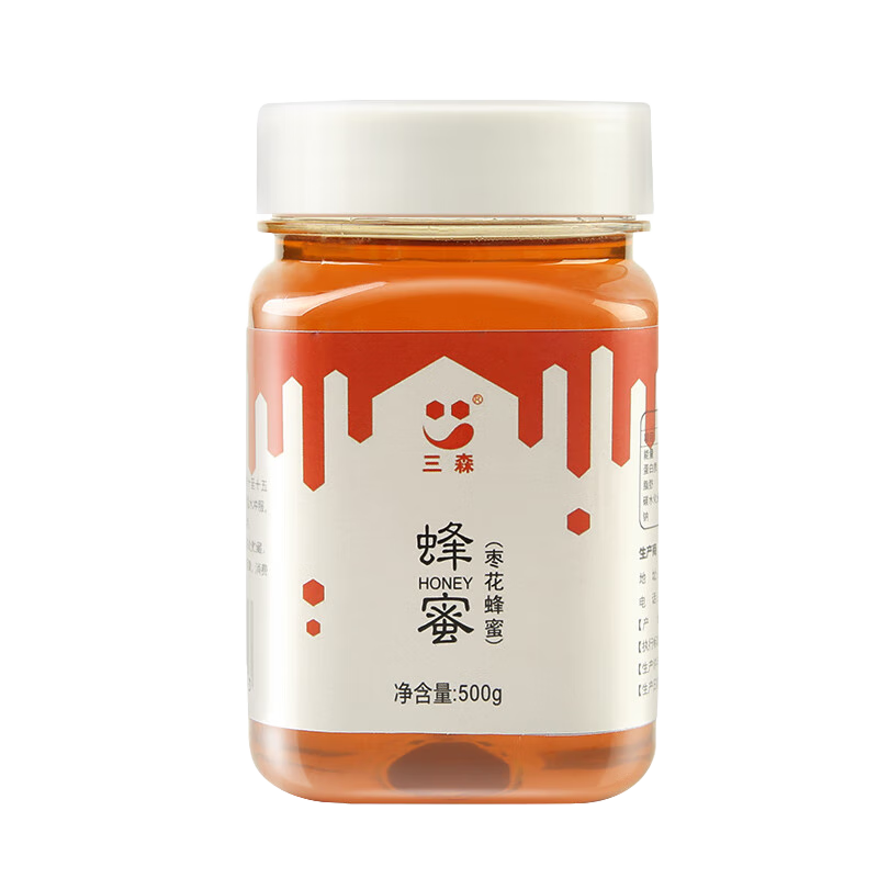 三森 枣花蜂蜜 500g 9.9元（京东试用）