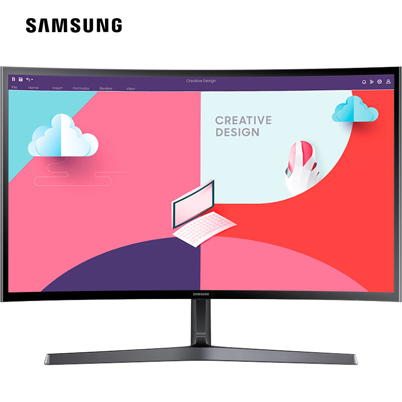 SAMSUNG 三星 LS24C366EACXXF 24英寸 VA 曲面 FreeSync 显示器（1920×1080、75Hz） 699元