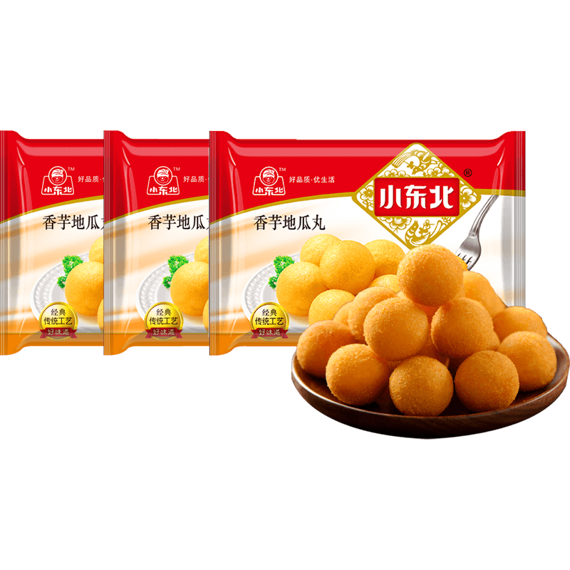 plus，概率券，需首购：小东北星厨 香芋风味地瓜丸 400g*3袋*3件 48.15元(合16