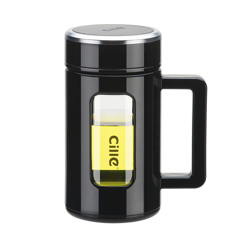cille 希乐 DS-026 办公杯 带茶隔 450ml黑色 32.24元（需用券）
