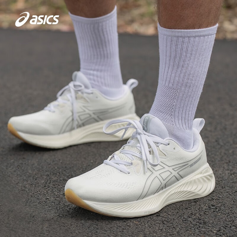 ASICS 亚瑟士 男鞋缓震跑鞋耐磨运动鞋回弹透气跑步鞋 GEL-CUMULUS 25 白色 39.5 43