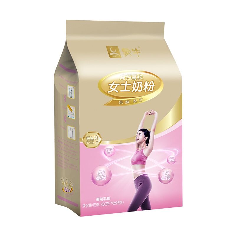 蒙牛 铂金装 高钙高铁 女士奶粉 400g 31元